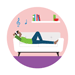 Man lying on a couch.