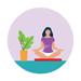 A woman meditating