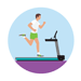 Man running on a treadmill