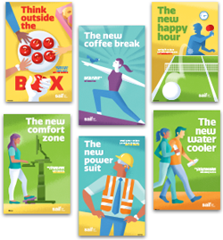 "Healthy is the new safe" poster series