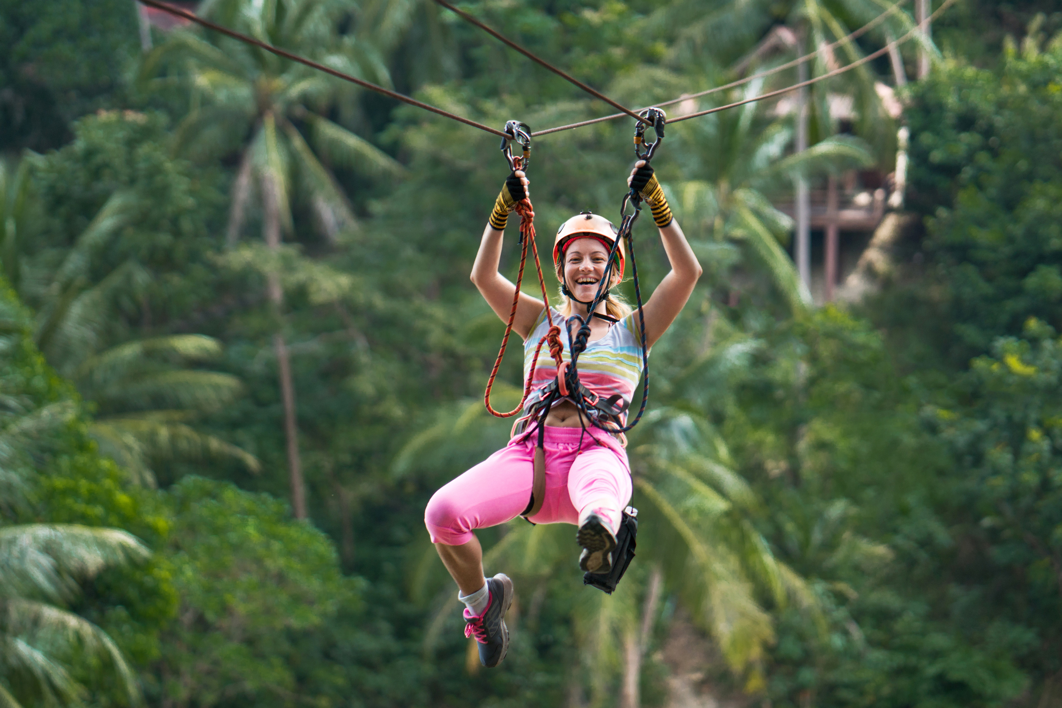 Ziplining through the jungle