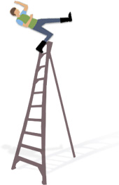 Never step on the top platform of any ladder.